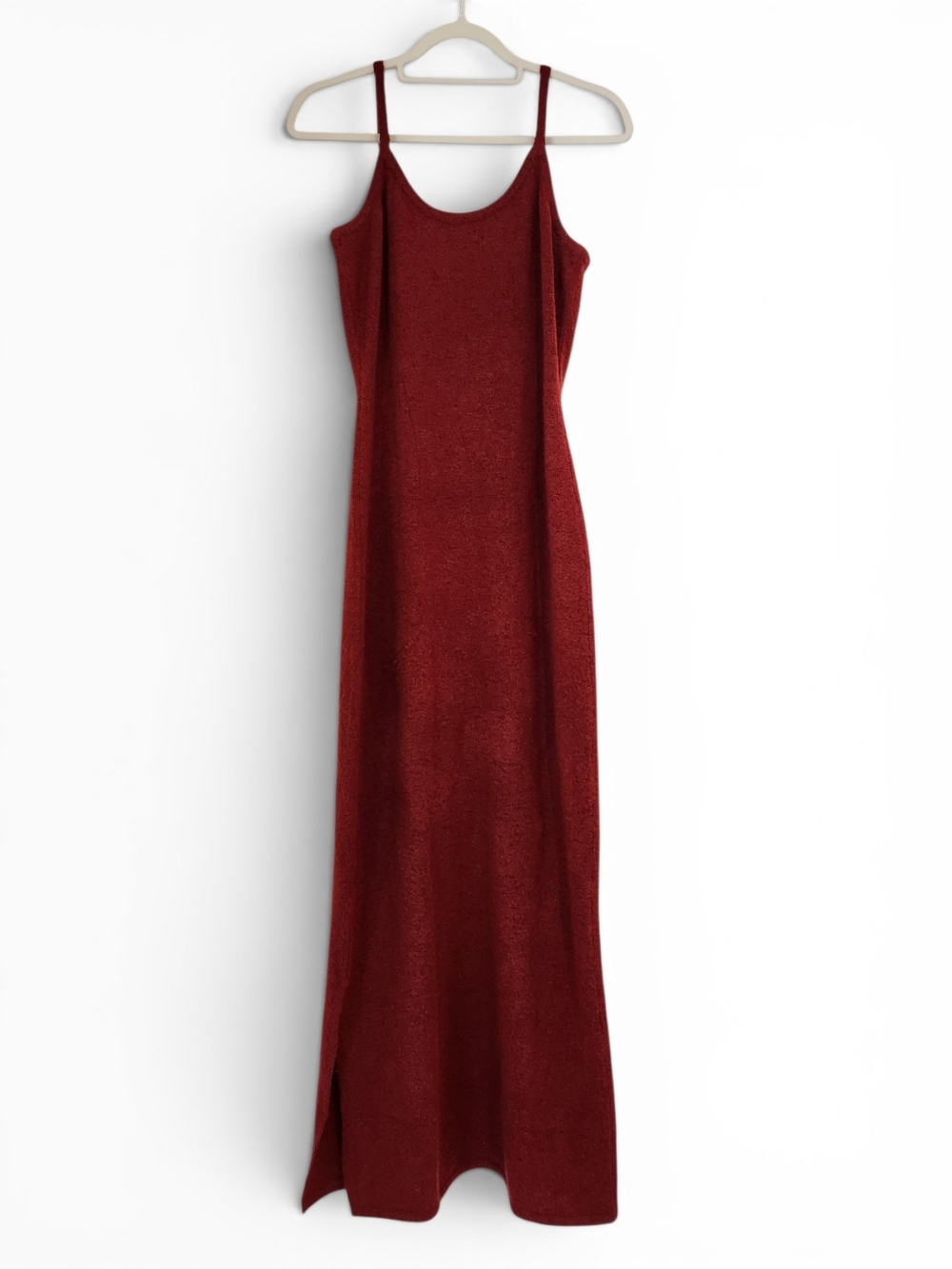 Rhythm. Burgundy Knit Maxi Slip Dress Size Small - Picture 2 of 6